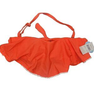 RAISINS Flounce Underwire Bikini Top Orange D Cup Adjustable  NWT